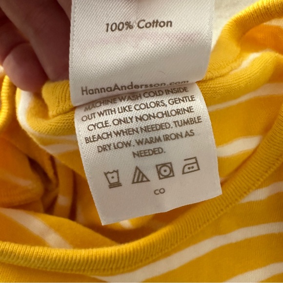 Hanna Andersson Yellow Stripe Knit Rainbow Floral Pocket Playdress 110cm 5 - Picture 4 of 4